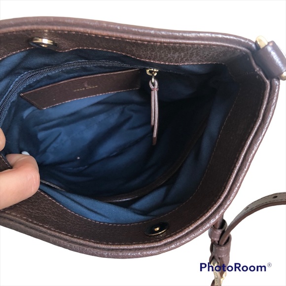 Cole Haan woven brown leather cross body bag with magnetic closure - Picture 7 of 9